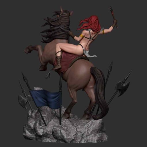 Red Sonja Riding Horse Diorama Statue | 3D Print Model | STL Files